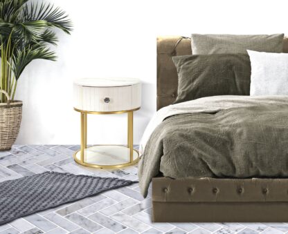 COMODINO MONTPELLIER CREMA CM Ø 42X48 - immagine 6