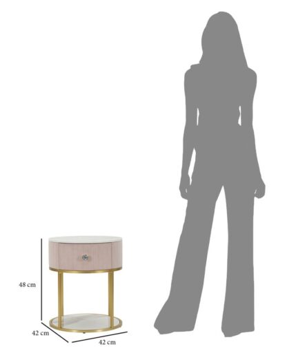 COMODINO MONTPELLIER ROSA CM Ø 42X48 - immagine 7