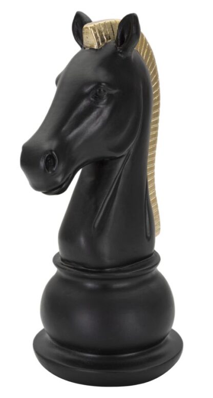 CAVALLO NERO E ORO CM 10,5X8,5X19 - immagine 2