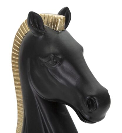 CAVALLO NERO E ORO CM 10,5X8,5X19 - immagine 3