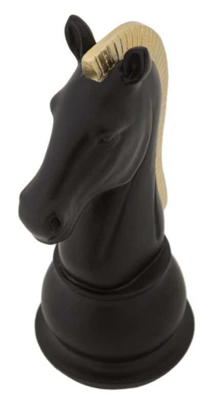 CAVALLO NERO E ORO CM 10,5X8,5X19 - immagine 5