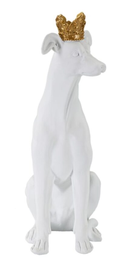 CANE C/CORONA BIANCO CM 20X12,5X33 - immagine 3