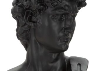 SCULTURA TESTA ANTICA NERA CM 44X35,5X60