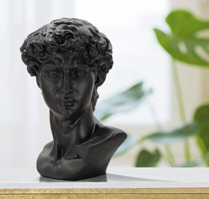SCULTURA TESTA ANTICA NERA CM 44X35,5X60 - immagine 6