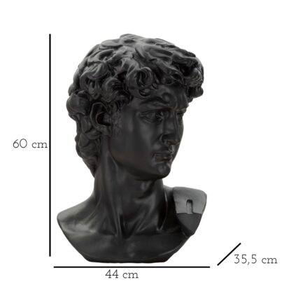 SCULTURA TESTA ANTICA NERA CM 44X35,5X60 - immagine 7
