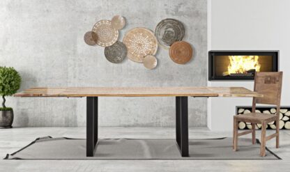 TAVOLO DA PRANZO EDGE ALL. CM 180X90X77-LUNGHEZZA TOTALE 280 (LEGNO DI MANGO) - immagine 11
