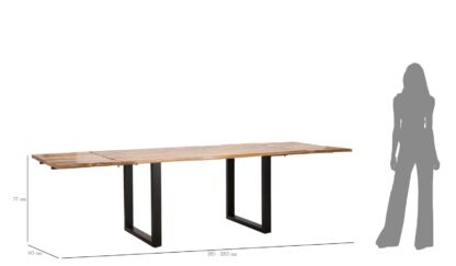 TAVOLO DA PRANZO EDGE ALL. CM 180X90X77-LUNGHEZZA TOTALE 280 (LEGNO DI MANGO) - immagine 12