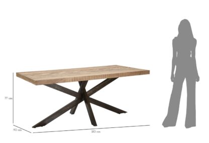 TAVOLO DA PRANZO X CM 180X90X77 (LEGNO DI ACACIA NICOLITICA) - immagine 9
