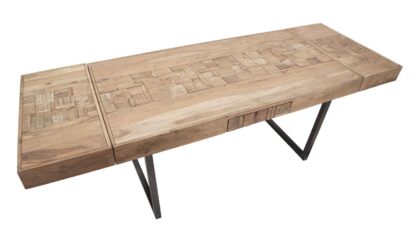 TAVOLO DA PRANZO MUMBAI ALL.CM 160X90X77-LUNGHEZZA TOTALE 240(ACACIA NICOLITICA) - immagine 3
