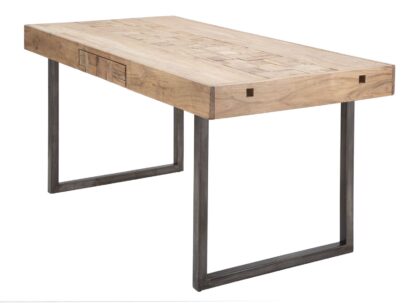 TAVOLO DA PRANZO MUMBAI ALL.CM 160X90X77-LUNGHEZZA TOTALE 240(ACACIA NICOLITICA) - immagine 5
