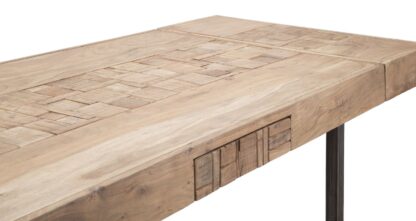 TAVOLO DA PRANZO MUMBAI ALL.CM 160X90X77-LUNGHEZZA TOTALE 240(ACACIA NICOLITICA) - immagine 9