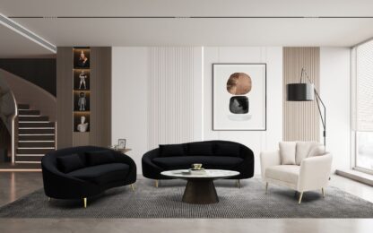 DIVANO 3 POSTI OSLO C/CUSCINI  NERO CM 185X84X68 - immagine 11