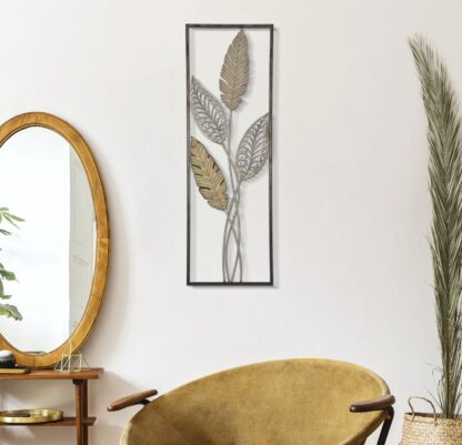 PANNELLO IN FERRO E LEGNO FOGLIE -A- CM 30,5X1,90X91 - immagine 7