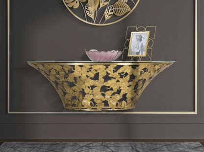 CONSOLE DA MURO FOGLIE CM 120X40,5X37,2 - immagine 5