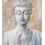 DIPINTO SU TELA BUDDHA LIGHT -B- CM 80X3X120 stile BOHO CHICH