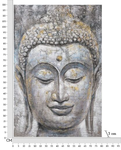 DIPINTO SU TELA FACE BUDDHA LIGHT -A- CM 80X3X120 - immagine 7