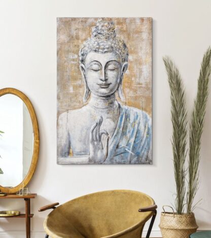 DIPINTO SU TELA BUDDHA LIGHT -B- CM 80X3X120 - immagine 5