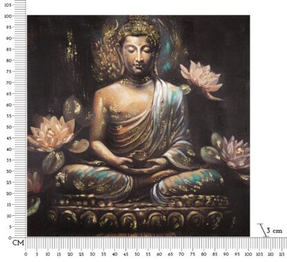 DIPINTO SU TELA BUDDHA -A- CM 100X3X100 - immagine 6