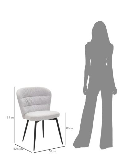 SEDIA LOSANNA GRIGIA SET 2 PZ CM 58X60,5X85 - immagine 9