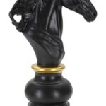 CAVALLO NERO E ORO CM 14X11X27