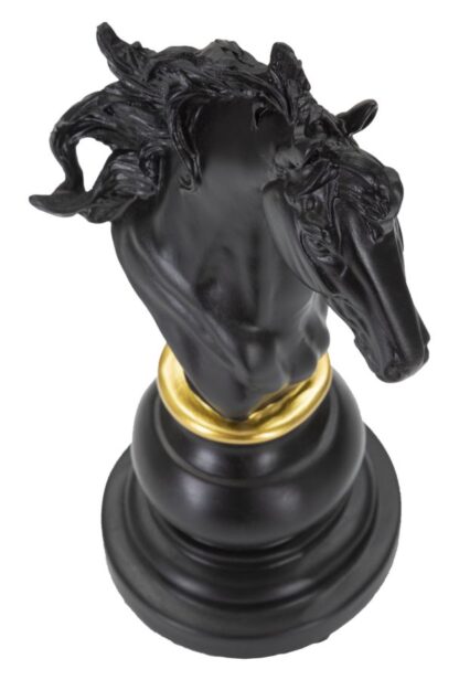 CAVALLO NERO E ORO CM 14X11X27 - immagine 4