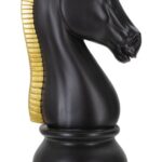 CAVALLO NERO E ORO CM Ø 18,5X50 stile GLAM