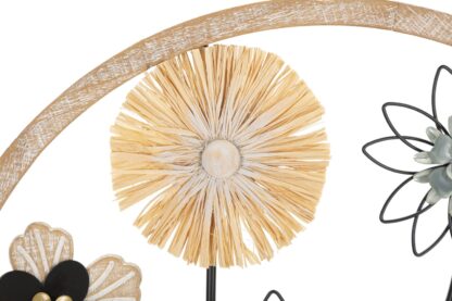 PANNELLO IN FERRO E LEGNO RAFFIA CM Ø 50X3 - immagine 2