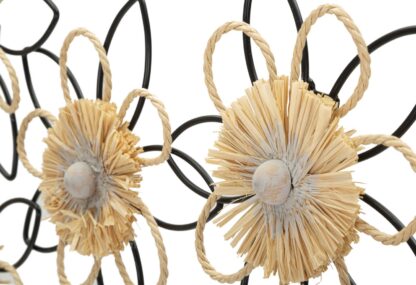 PANNELO IN FERRO E RAFFIA FLOW CM 60X4X35 - immagine 2