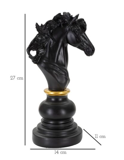 CAVALLO NERO E ORO CM 14X11X27 - immagine 8