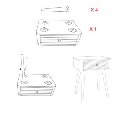 COMODINO MATERA CM 45X32X62 - immagine 10