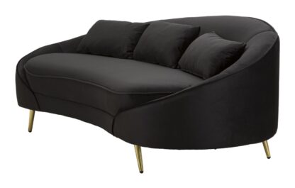DIVANO 3 POSTI OSLO C/CUSCINI  NERO CM 185X84X68 - immagine 4