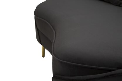 DIVANO 3 POSTI OSLO C/CUSCINI  NERO CM 185X84X68 - immagine 5