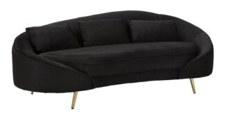 DIVANO 3 POSTI OSLO C/CUSCINI  NERO CM 185X84X68