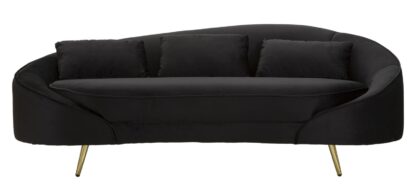 DIVANO 3 POSTI OSLO C/CUSCINI  NERO CM 185X84X68 - immagine 2