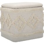 PUFF CONTENITORE DAMASCO QUADRATO CM 40X40X40 stile BOHO CHICH