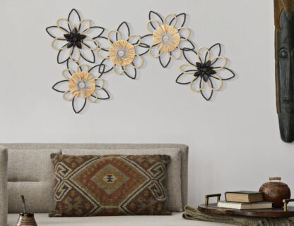 PANNELO IN FERRO E RAFFIA FLOW CM 60X4X35 - immagine 5