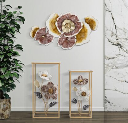 TAVOLINETTI FLOWER COPPIA CM 36X36X70-30X30X60 - immagine 8
