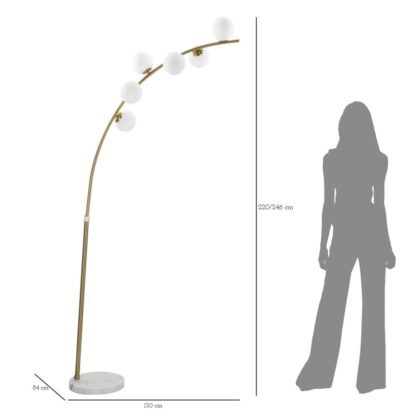 LAMPADA DA TERRA GLAMY ARC 6 LUCI CM 130X45X220-246 - immagine 7