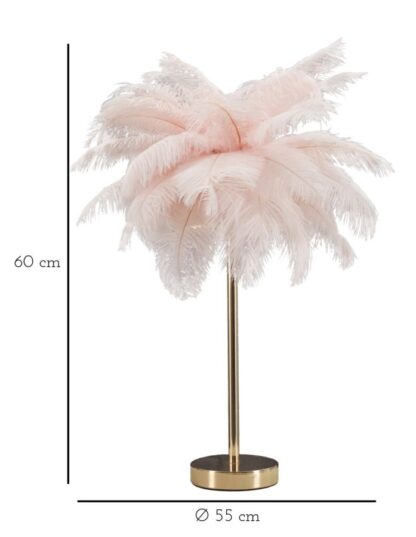 LAMPADA DA TAVOLO PALM ROSA CM Ø 40X55 - immagine 6