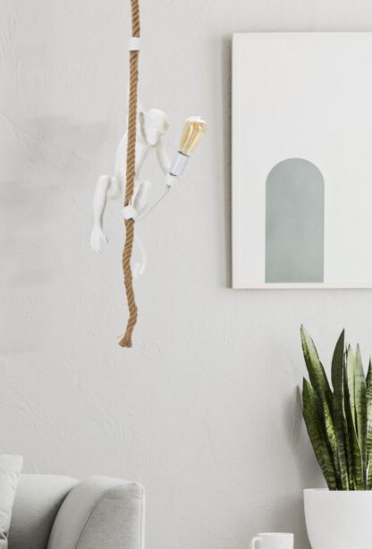 LAMPADARIO MONKEY BIANCO CM Ø 27X32X60 - immagine 6