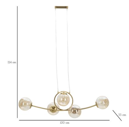 LAMPADARIO JAPAN 5 LUCI CM 100X33X30 - immagine 8