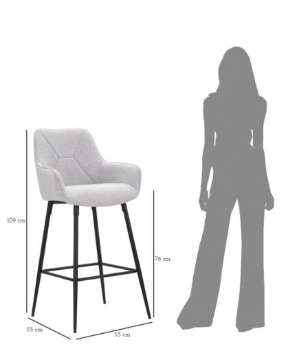 SGABELLO BAR GREY SET 2 PZ CM 55X55X109 - immagine 11