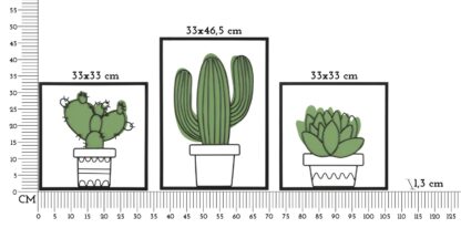 PANNELLO DA MURO CACTUS SET 3PZ 33X1,3X46,5-33X1,3X33 - immagine 6