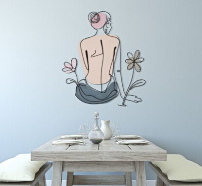 PANNELLO DA MURO LADY W/FLOWER CM 80X1,3X90 - immagine 5