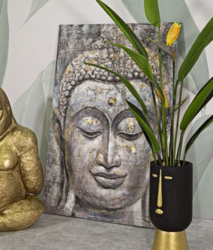 DIPINTO SU TELA FACE BUDDHA LIGHT -A- CM 80X3X120 - immagine 6