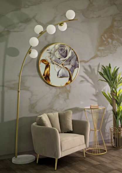 LAMPADA DA TERRA GLAMY ARC 6 LUCI CM 130X45X220-246 - immagine 6