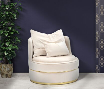 POLTRONA PARIS SPACE CREMA/GOLD CM Ø 84X72 - immagine 9