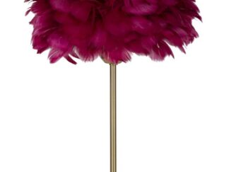 LAMPADA DA TAVOLO BALL FEATHER BORDEAUX CM Ø 30X50