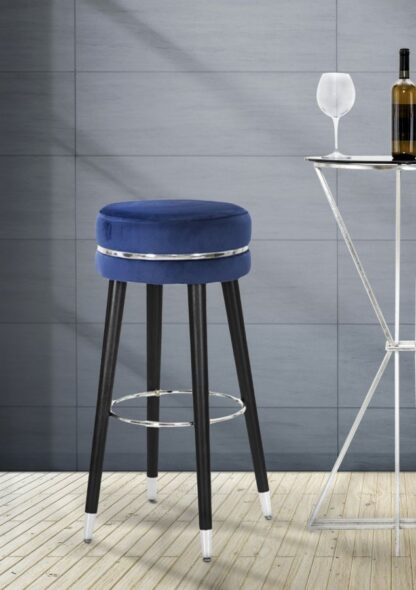 SGABELLO BAR PARIS BLU/SILVER CM Ø 35X74 - immagine 7