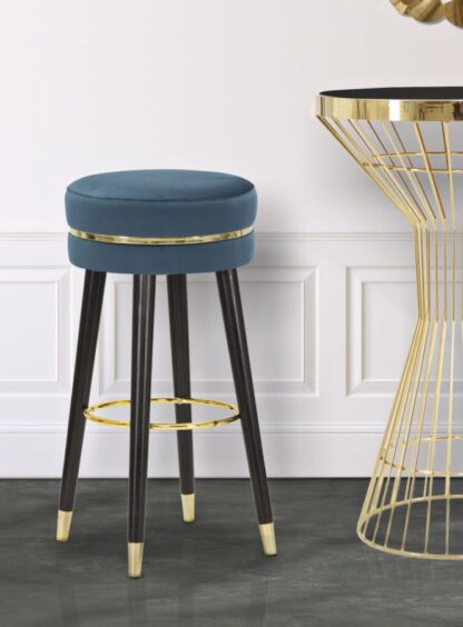 SGABELLO BAR PARIS OTTANIO/GOLD CM Ø 35X74 - immagine 6